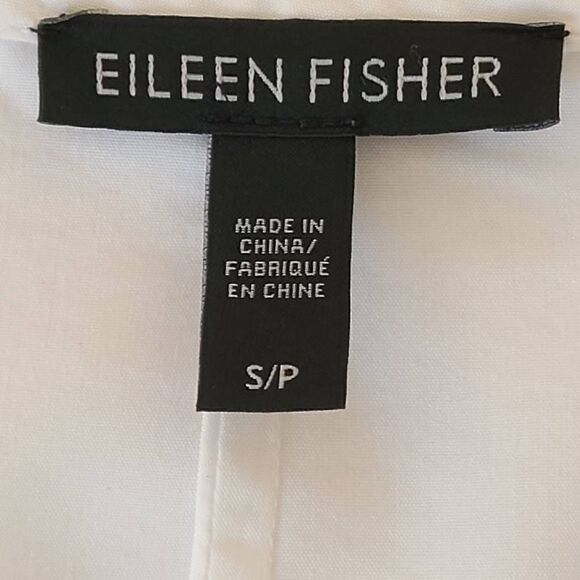 Eileen Fisher Womens White Tencel Short Sleeve Box Top Small - Picture 2 of 14